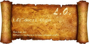 Lédeczi Olga névjegykártya